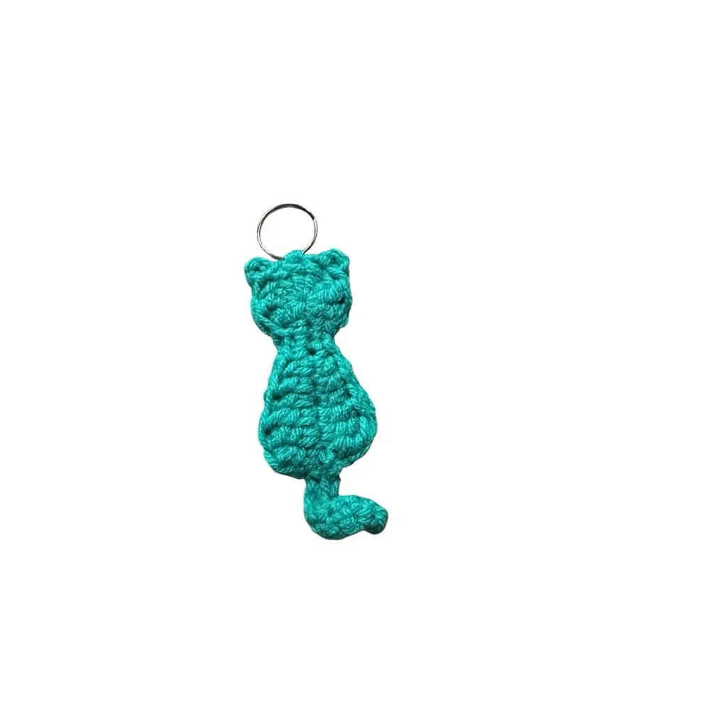 NEW handmade crochet CAT kitten keychain bag purse charm gift